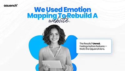 A bold header proclaims 'We used emotion mapping to rebuild a website' with the impactful results statement 'The results? Unreal.'